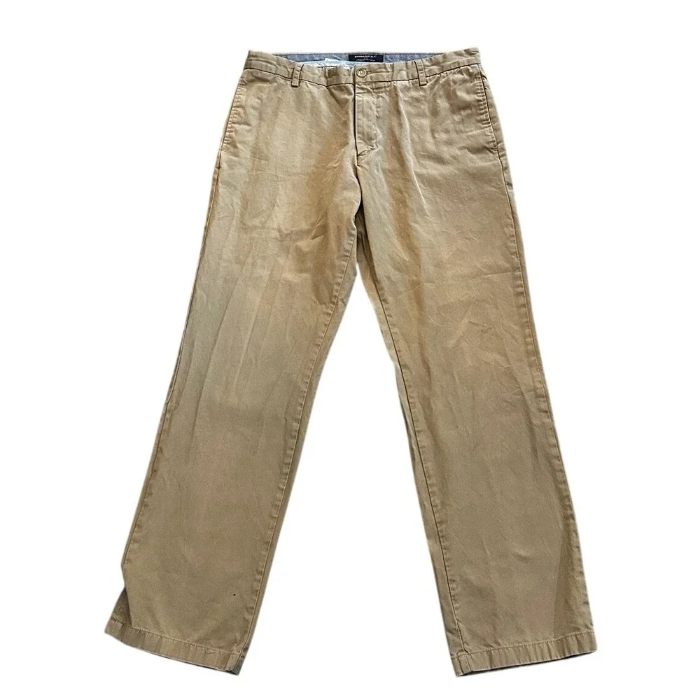 Banana Republic Gavin Straight Fit Chinos Mens 36x32 Khaki Tan Twill‎ Pants